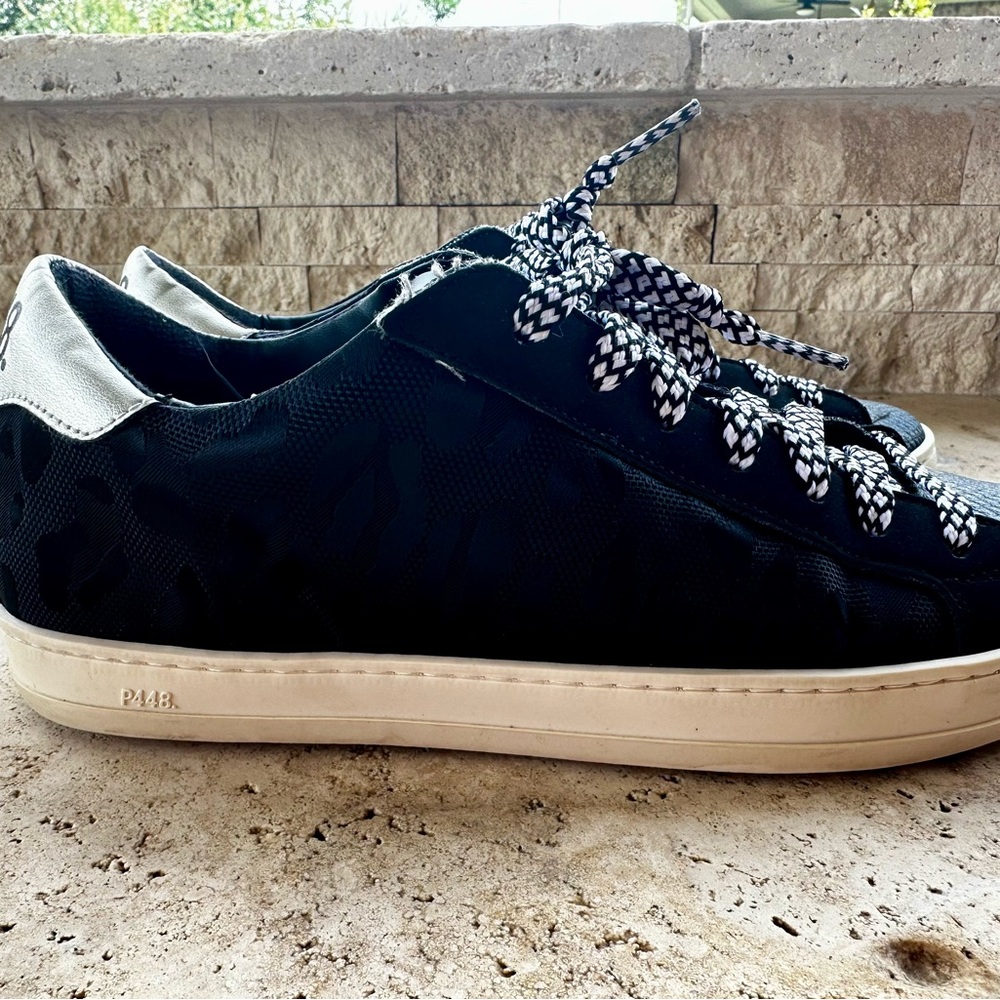 P448 John Sneakers Black Canvas Leopard